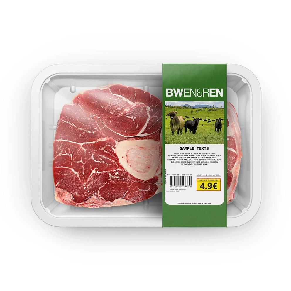 Preview of BWEN beef tray packaging - Front